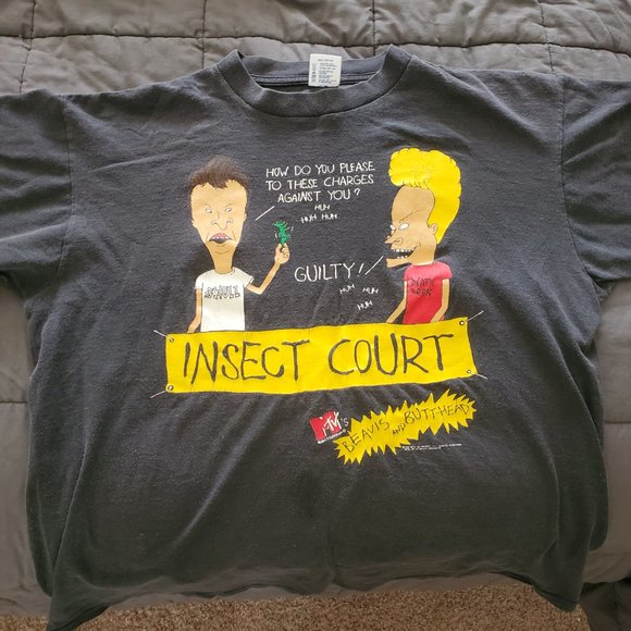 VINTAGE, XL, Mens, Beavis & Butthead Insect Court Short sleeve Tee, MTV, 1993 - Picture 9 of 9